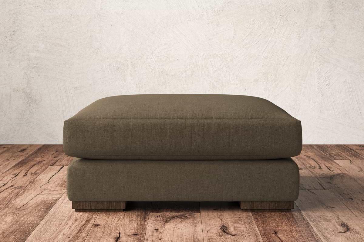 Guddu Large Footstool - Brera Linen Chestnut-MAKE TO ORDER-Nkuku