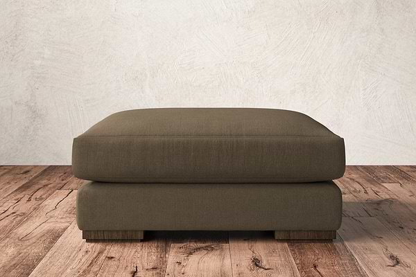 Guddu Large Footstool - Brera Linen Chestnut