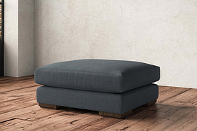 Guddu Large Footstool - Brera Linen Dusk