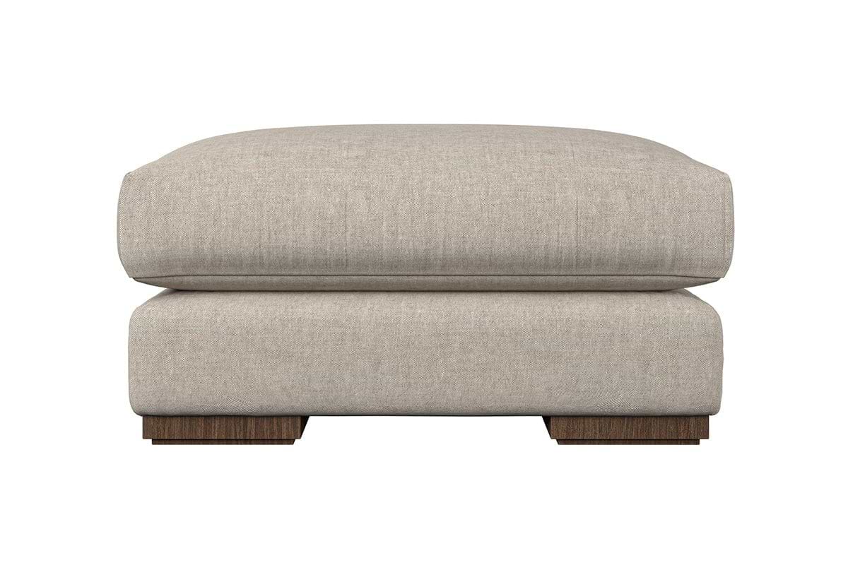 Guddu Large Footstool - Brera Linen Espresso