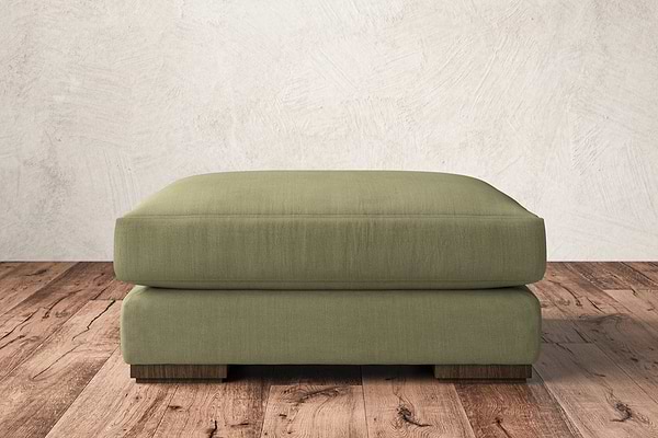 Guddu Large Footstool - Brera Linen Sage