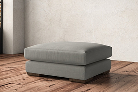 Guddu Large Footstool - Brera Linen Smoke