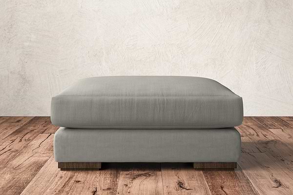 Guddu Large Footstool - Brera Linen Smoke