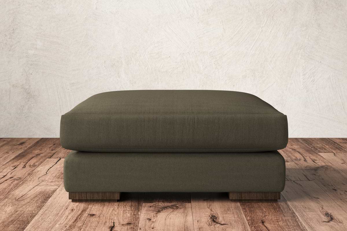 Guddu Large Footstool - Recycled Cotton Fatigue-MAKE TO ORDER-Nkuku