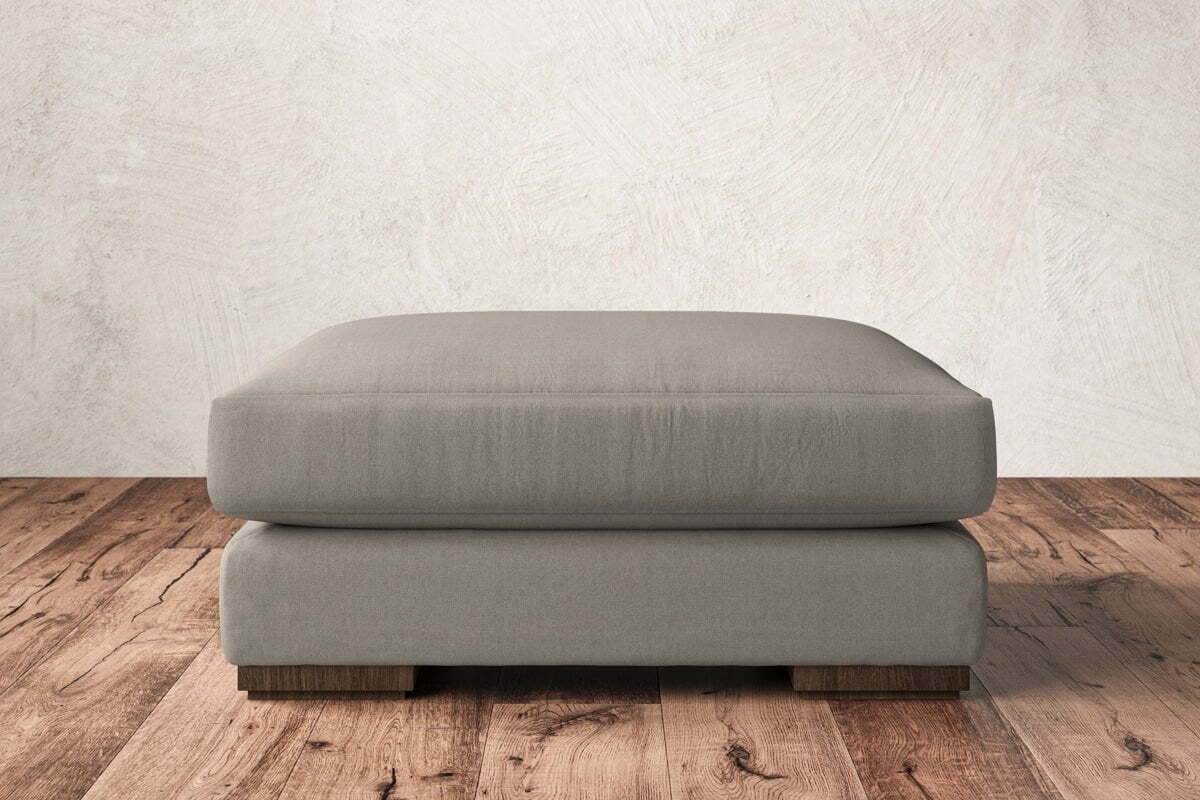 Guddu Large Footstool - Recycled Cotton Flax-MAKE TO ORDER-Nkuku
