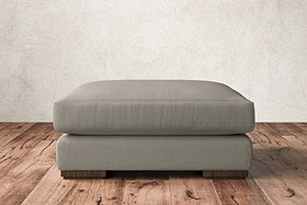 Guddu Large Footstool - Recycled Cotton Flax
