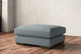 Guddu Large Footstool - Recycled Cotton Horizon