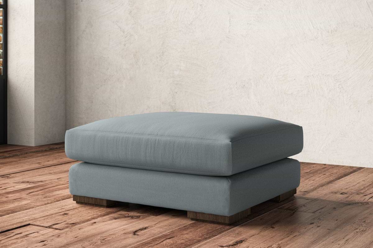 Guddu Large Footstool - Recycled Cotton Horizon
