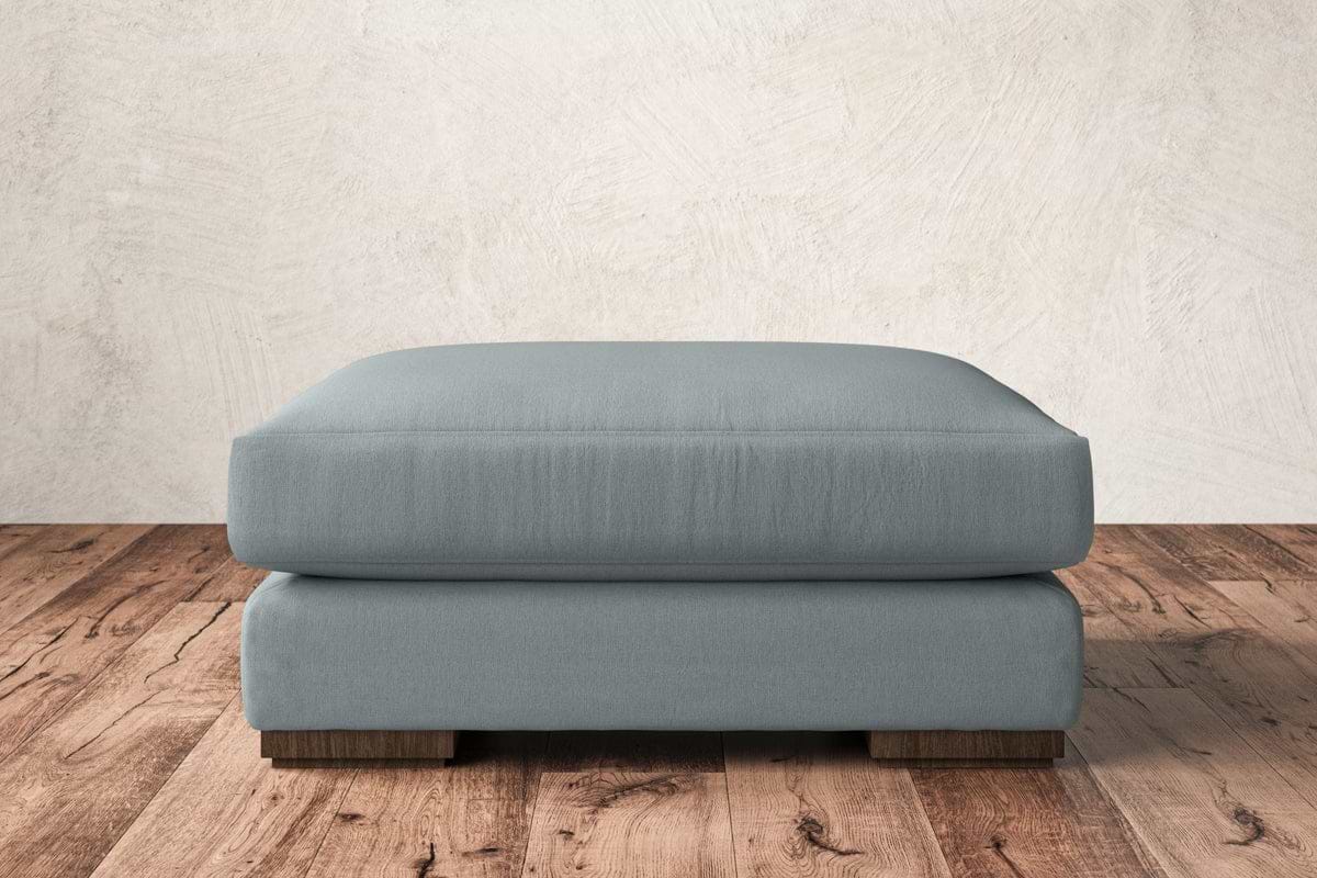 Guddu Large Footstool - Recycled Cotton Horizon-MAKE TO ORDER-Nkuku