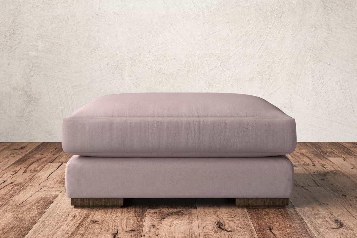 Guddu Large Footstool - Recycled Cotton Lavender-MAKE TO ORDER-Nkuku