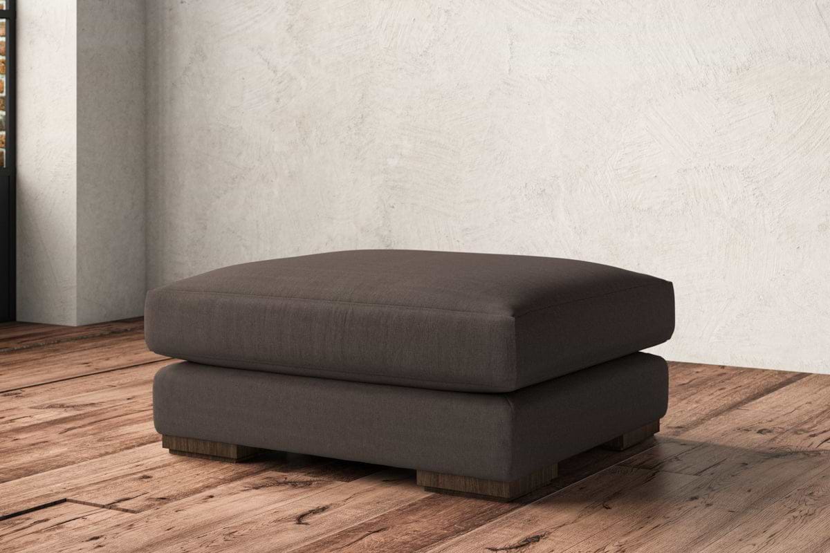 Guddu Large Footstool - Recycled Cotton Mocha