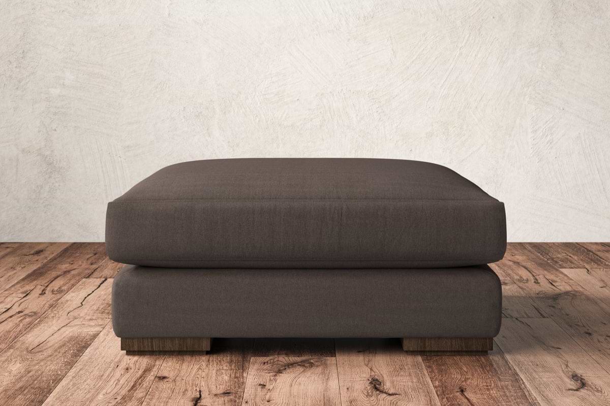 Guddu Large Footstool - Recycled Cotton Mocha-MAKE TO ORDER-Nkuku