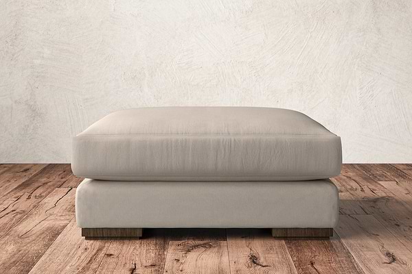 Guddu Large Footstool - Recycled Cotton Natural
