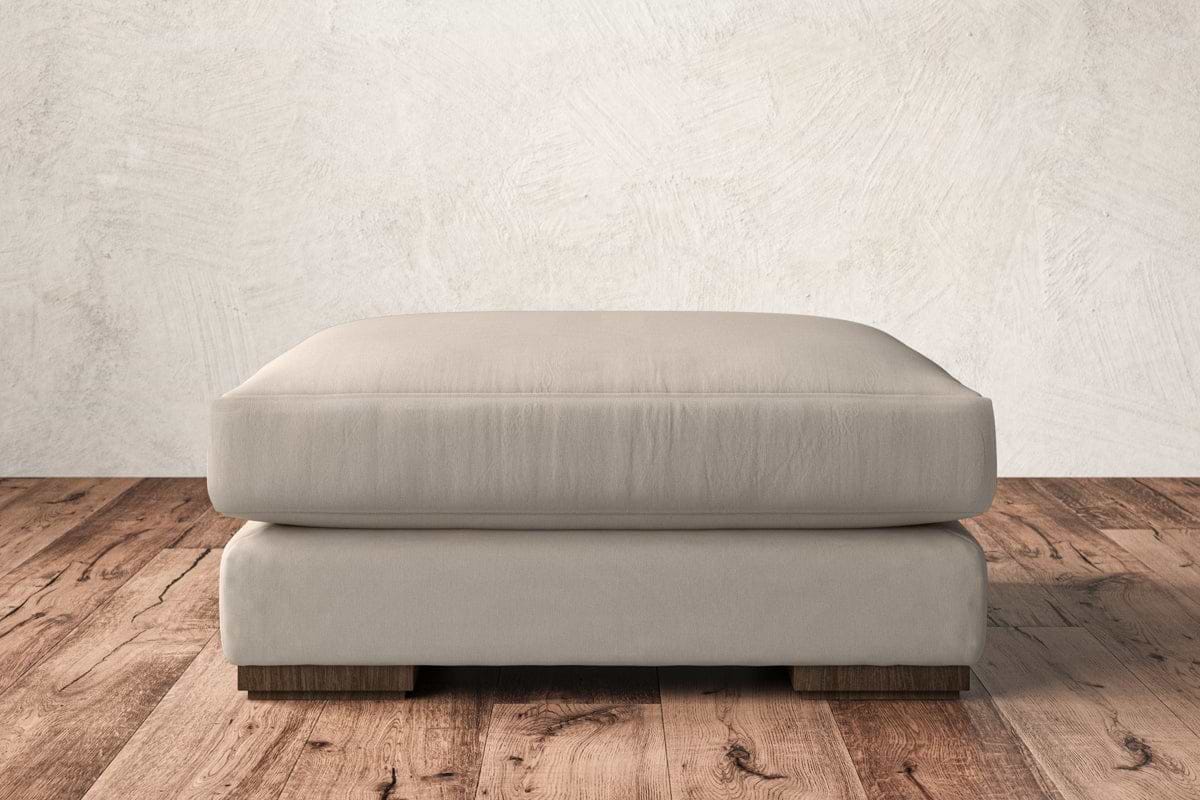 Guddu Large Footstool - Recycled Cotton Natural