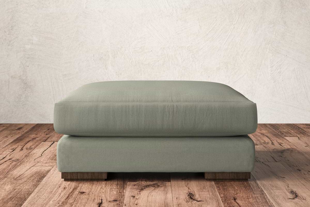 Guddu Large Footstool - Recycled Cotton Seaspray-MAKE TO ORDER-Nkuku