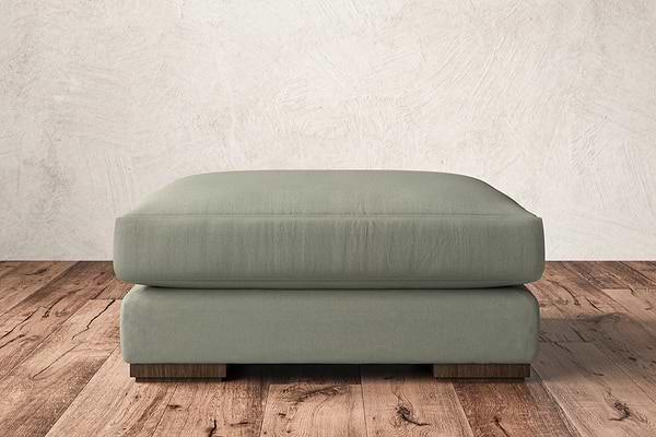 Guddu Large Footstool - Recycled Cotton Seaspray