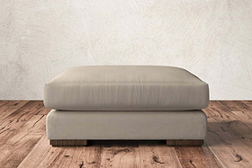 Guddu Large Footstool - Recycled Cotton Stone