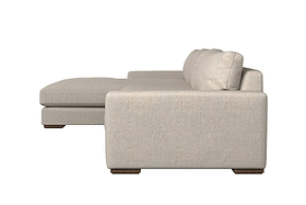 Guddu Large Left Hand Chaise Sofa - Brera Linen Chestnut