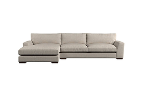Guddu Large Left Hand Chaise Sofa - Brera Linen Espresso