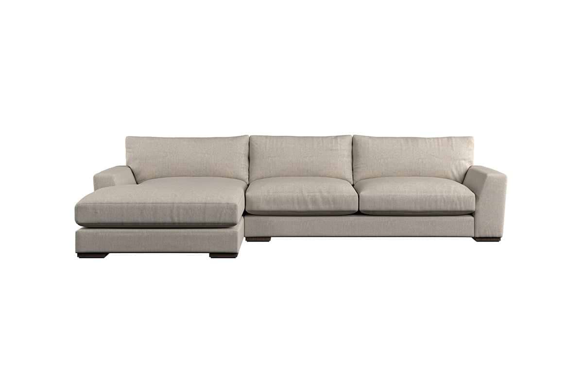 Guddu Large Left Hand Chaise Sofa - Brera Linen Indigo