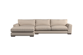 Guddu Large Left Hand Chaise Sofa - Recycled Cotton Flax