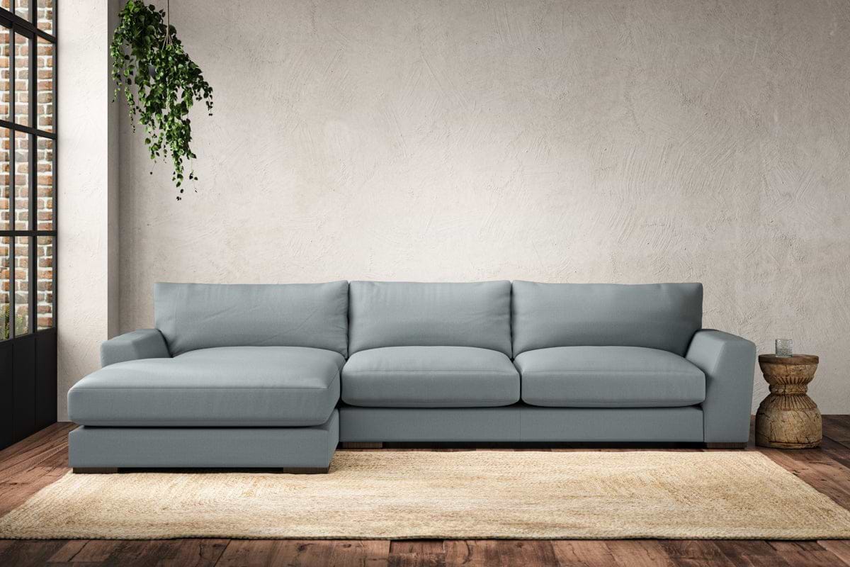 Guddu Large Left Hand Chaise Sofa - Recycled Cotton Horizon-MAKE TO ORDER-Nkuku