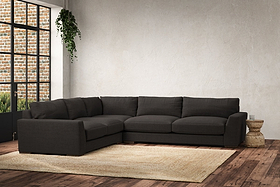 Guddu Large Left Hand Corner Sofa - Brera Linen Espresso