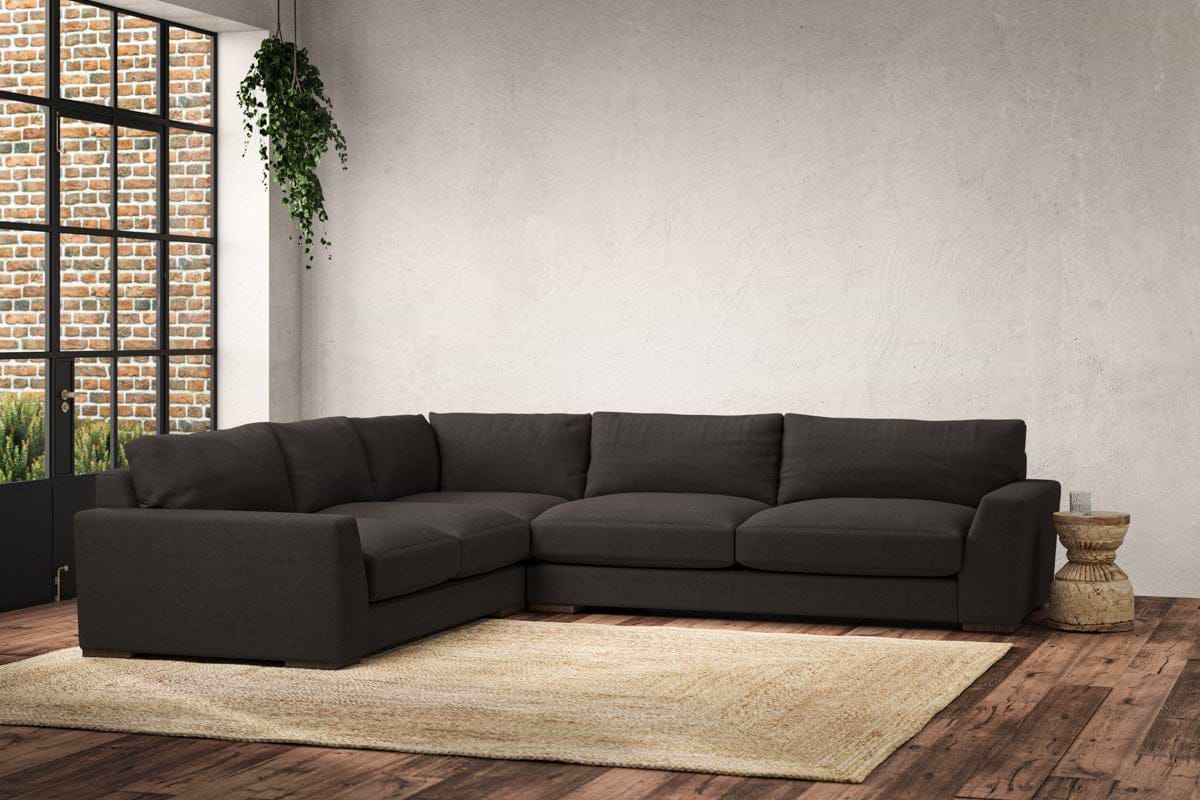 Guddu Large Left Hand Corner Sofa - Brera Linen Espresso