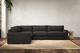 Guddu Large Left Hand Corner Sofa - Brera Linen Espresso