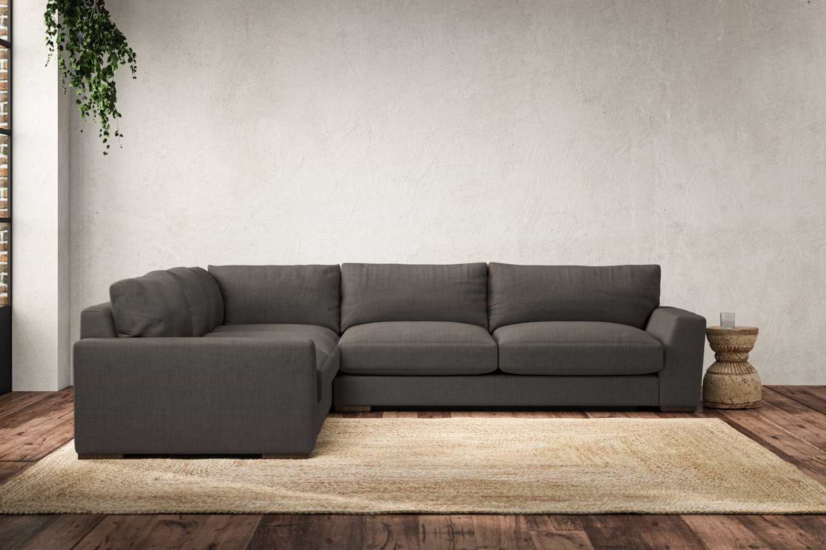 Guddu Large Left Hand Corner Sofa - Brera Linen Granite-MAKE TO ORDER-Nkuku