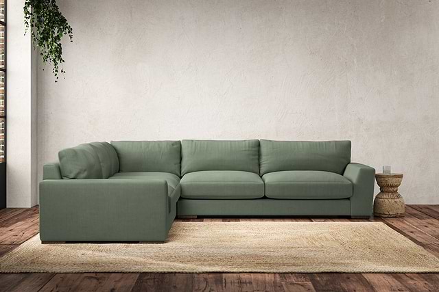 Guddu Large Left Hand Corner Sofa - Brera Linen Jade-nkuku