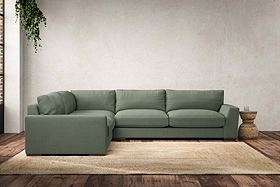 Guddu Large Left Hand Corner Sofa - Brera Linen Jade-MAKE TO ORDER-Nkuku