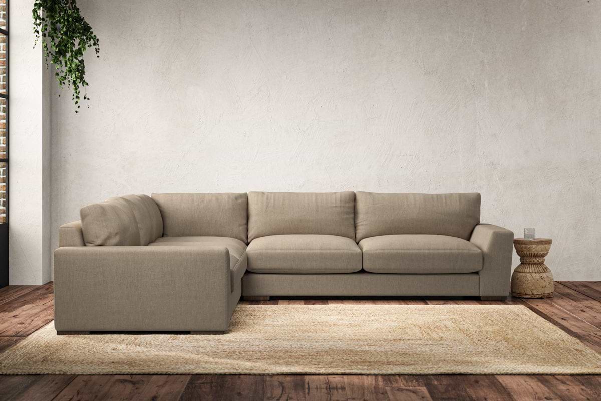 Guddu Large Left Hand Corner Sofa - Brera Linen Pebble-MAKE TO ORDER-Nkuku