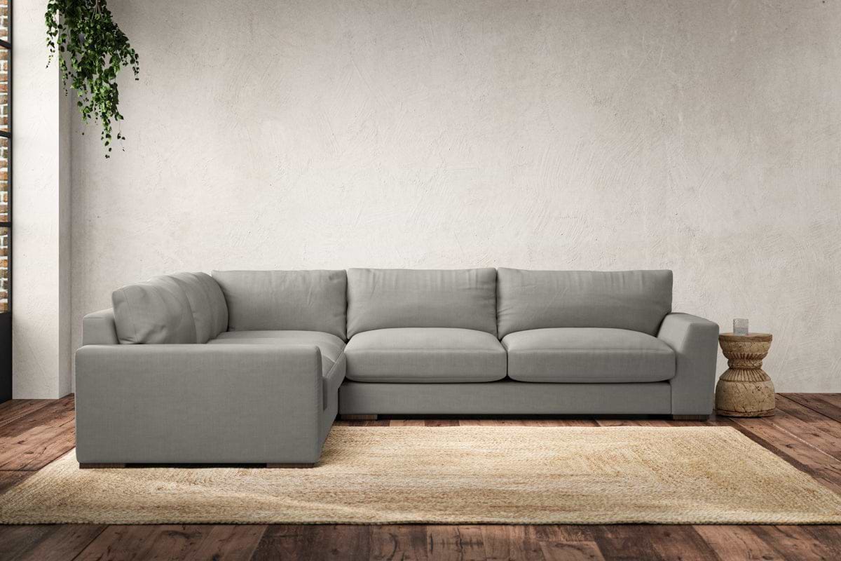 Guddu Large Left Hand Corner Sofa - Brera Linen Smoke-MAKE TO ORDER-Nkuku