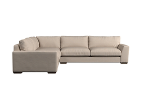 Guddu Large Left Hand Corner Sofa - Recycled Cotton Flax-MAKE TO ORDER-Nkuku
