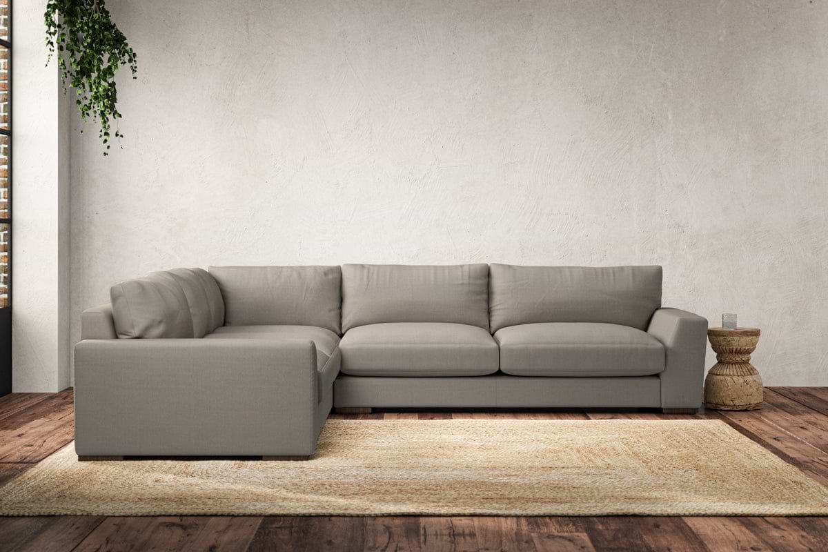 Guddu Large Left Hand Corner Sofa - Recycled Cotton Flax-MAKE TO ORDER-Nkuku