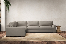 Guddu Large Left Hand Corner Sofa - Recycled Cotton Flax-MAKE TO ORDER-Nkuku
