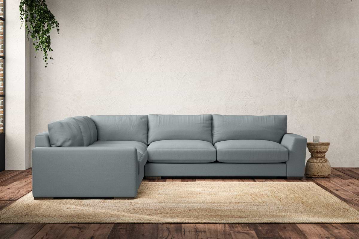 Guddu Large Left Hand Corner Sofa - Recycled Cotton Horizon-MAKE TO ORDER-Nkuku