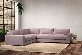 Guddu Large Left Hand Corner Sofa - Recycled Cotton Lavender-MAKE TO ORDER-Nkuku
