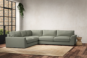 Guddu Large Left Hand Corner Sofa - Recycled Cotton Seaspray-nkuku