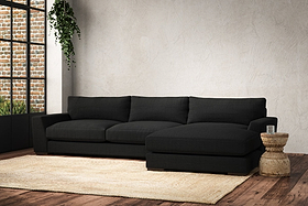 Guddu Large Right Hand Chaise Sofa - Brera Linen Charcoal