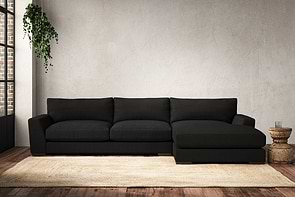 Guddu Large Right Hand Chaise Sofa - Brera Linen Charcoal