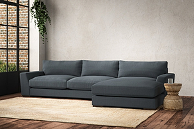 Guddu Large Right Hand Chaise Sofa - Brera Linen Dusk