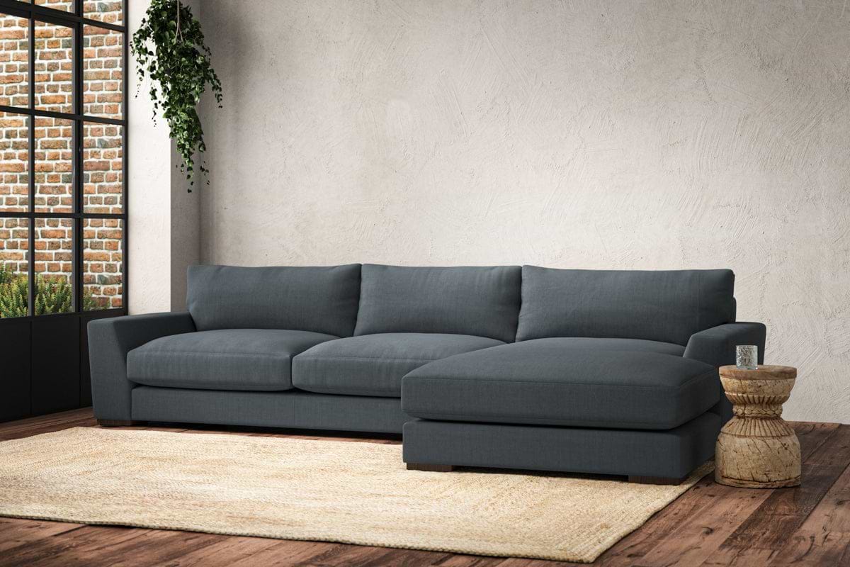 Guddu Large Right Hand Chaise Sofa - Brera Linen Dusk