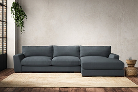 Guddu Large Right Hand Chaise Sofa - Brera Linen Dusk