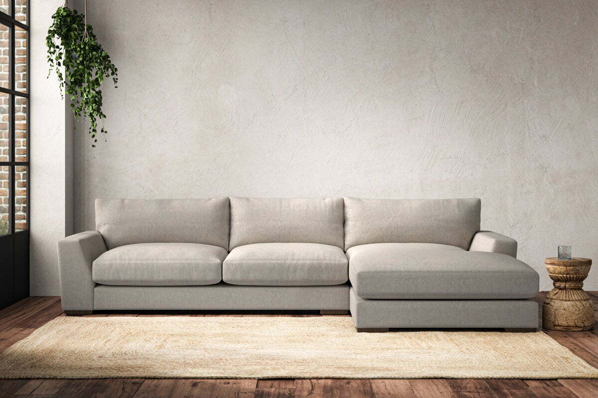 Guddu Large Right Hand Chaise Sofa - Brera Linen Natural