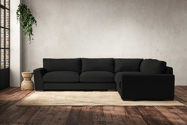 Guddu Large Right Hand Corner Sofa - Brera Linen Charcoal
