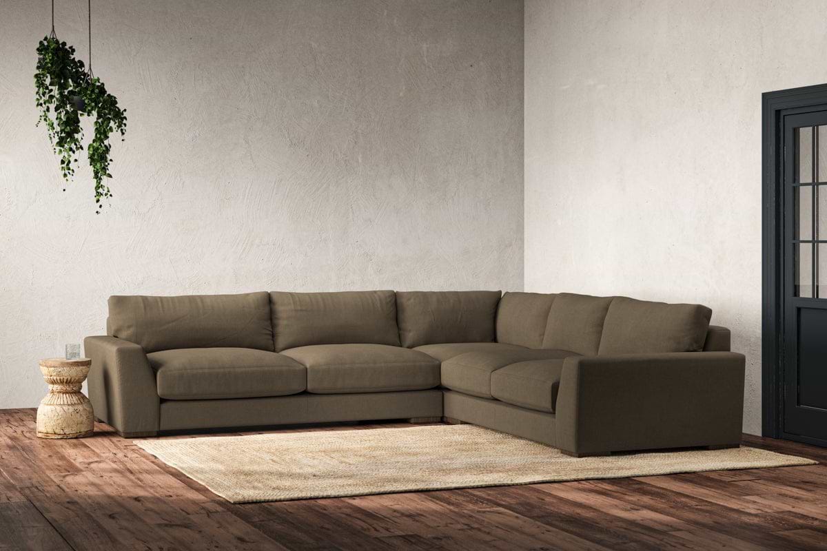 Guddu Large Right Hand Corner Sofa - Brera Linen Chestnut