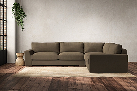 Guddu Large Right Hand Corner Sofa - Brera Linen Chestnut