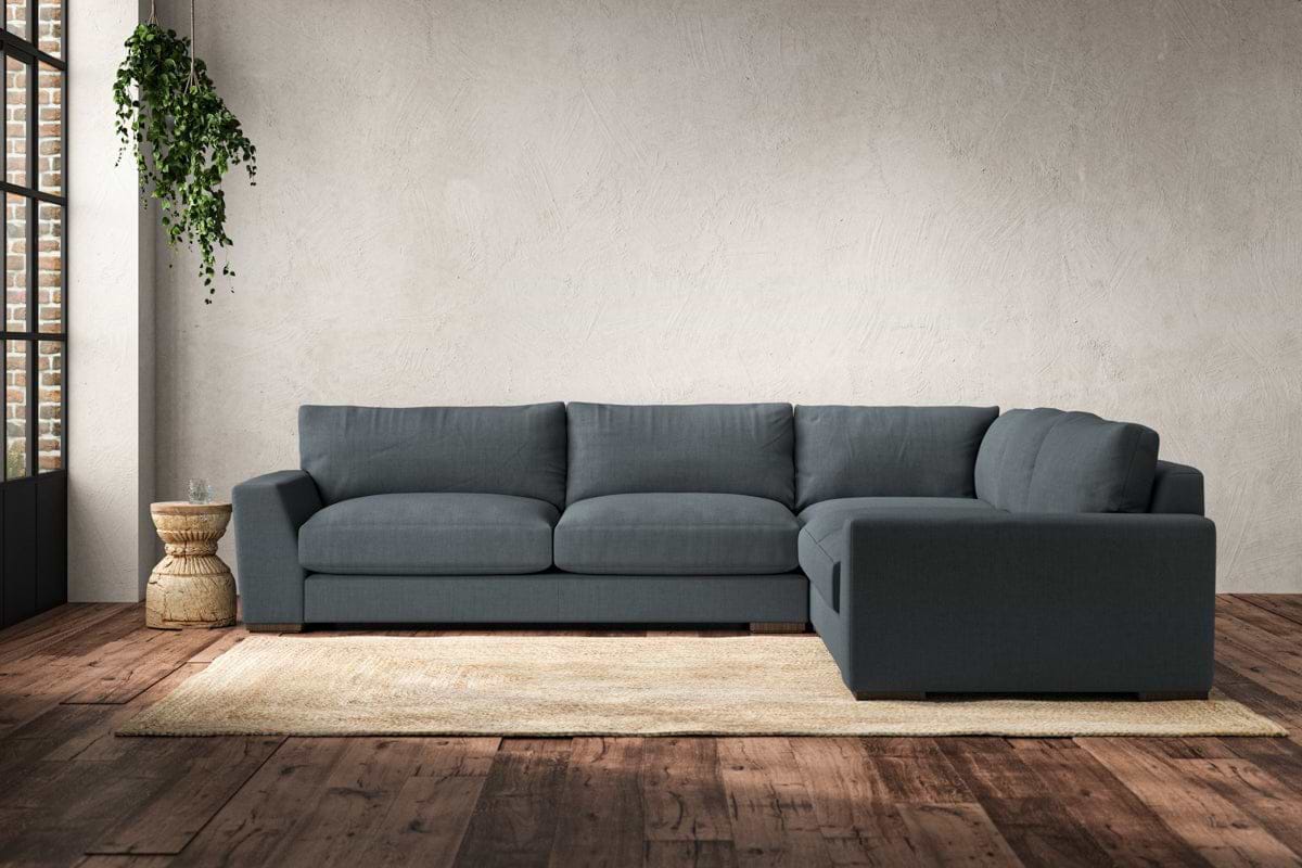Guddu Large Right Hand Corner Sofa - Brera Linen Dusk-MAKE TO ORDER-Nkuku